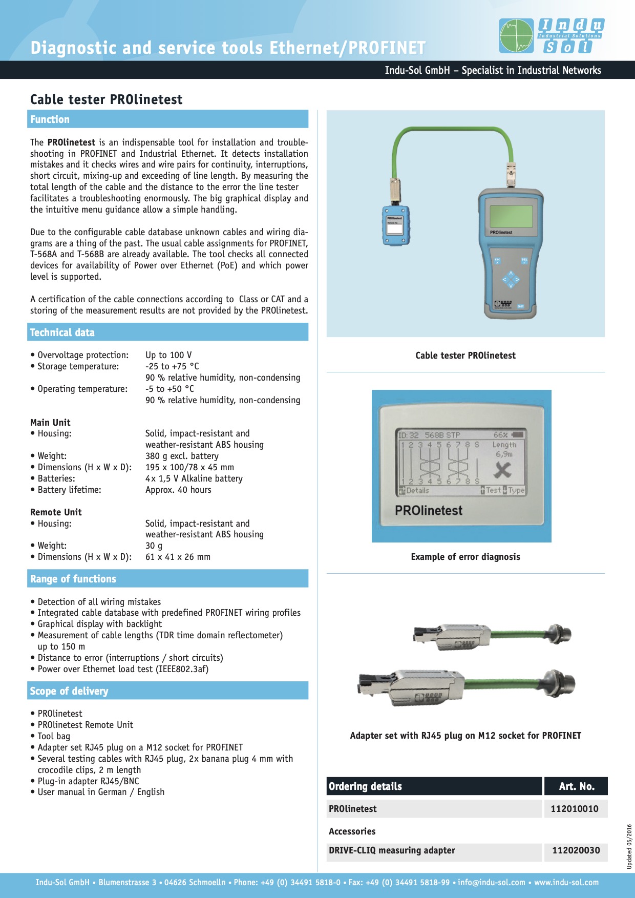 Indu Sol Cable tester PROlinetest 1