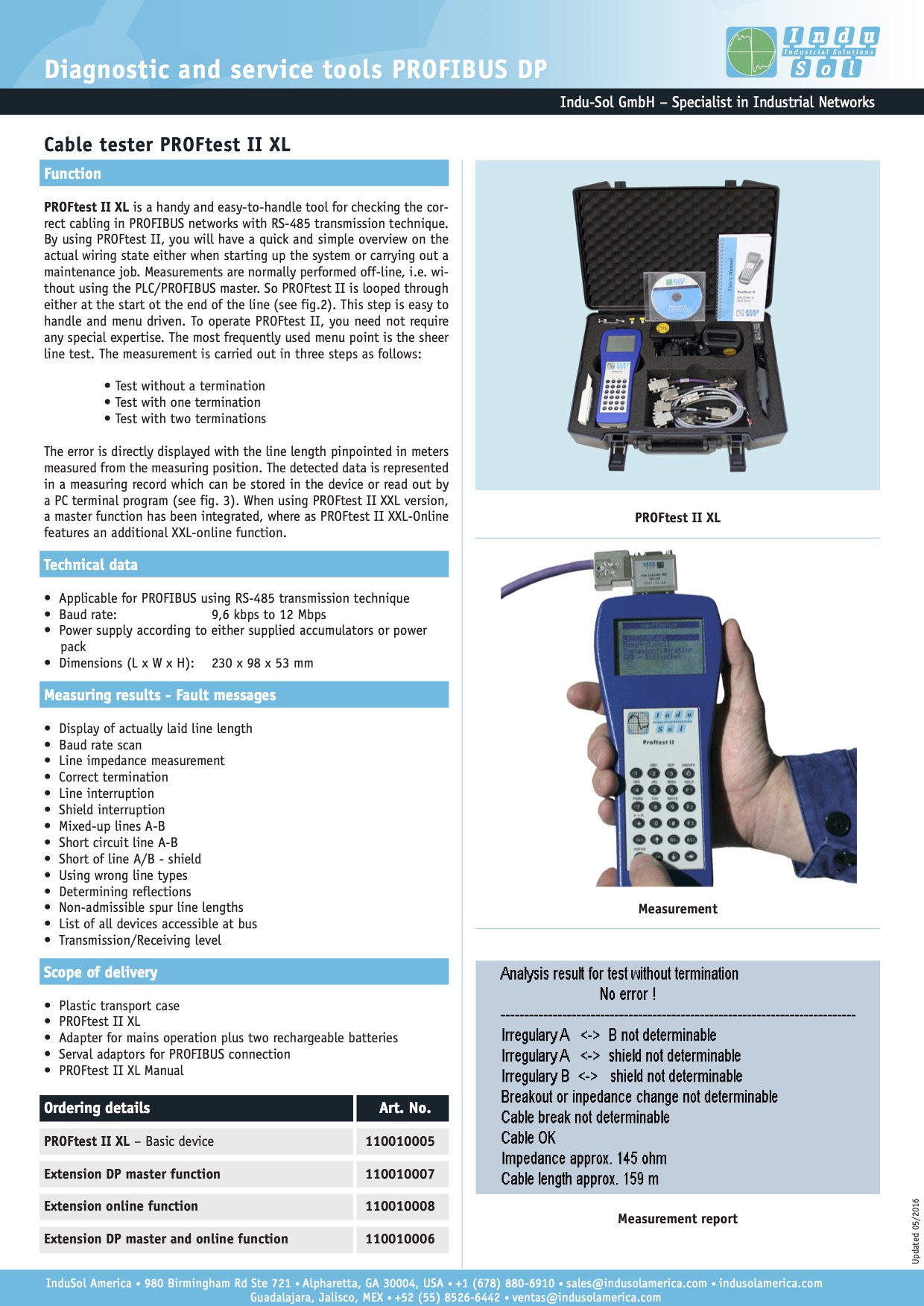 PROFtest II 110010005 datasheet