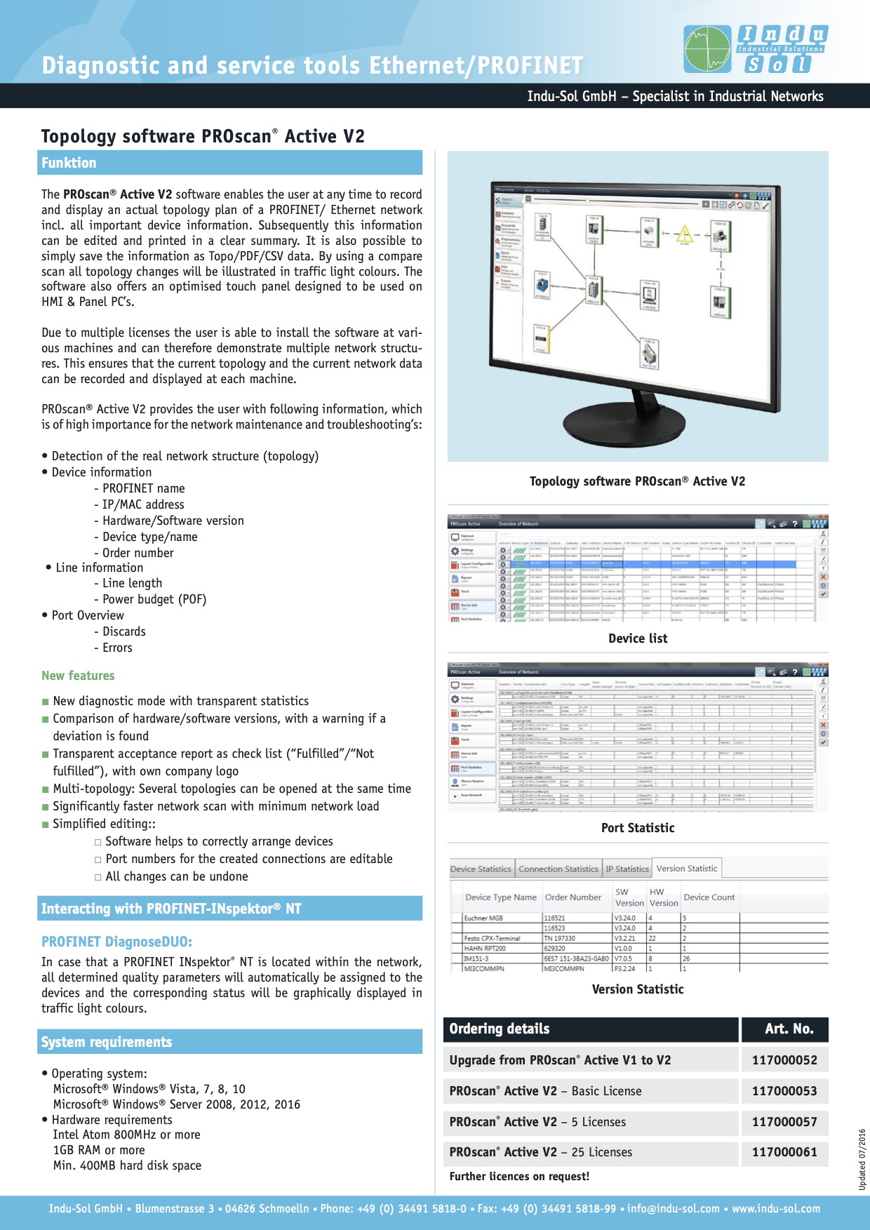 PROscan Active V2 datasheet